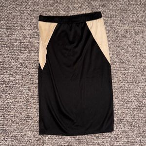 (#010) BLACK & TAN PENCIL SKIRT